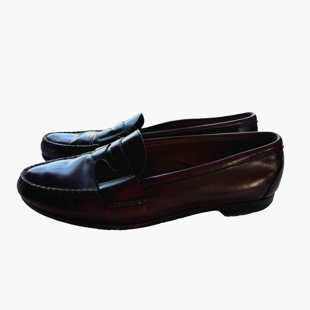 Vintage Footjoy Burgundy  Leather Classic Handsewn Penny Loafers Size 13 D  USA